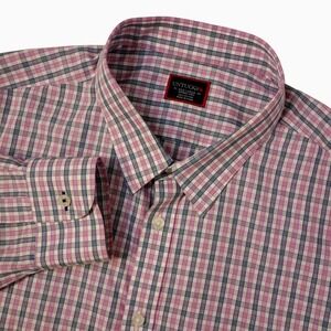UNTUCKit Dolcetto Button Up Shirt Mens XXXL 3XL Pink Blue Check Plaid LS WF